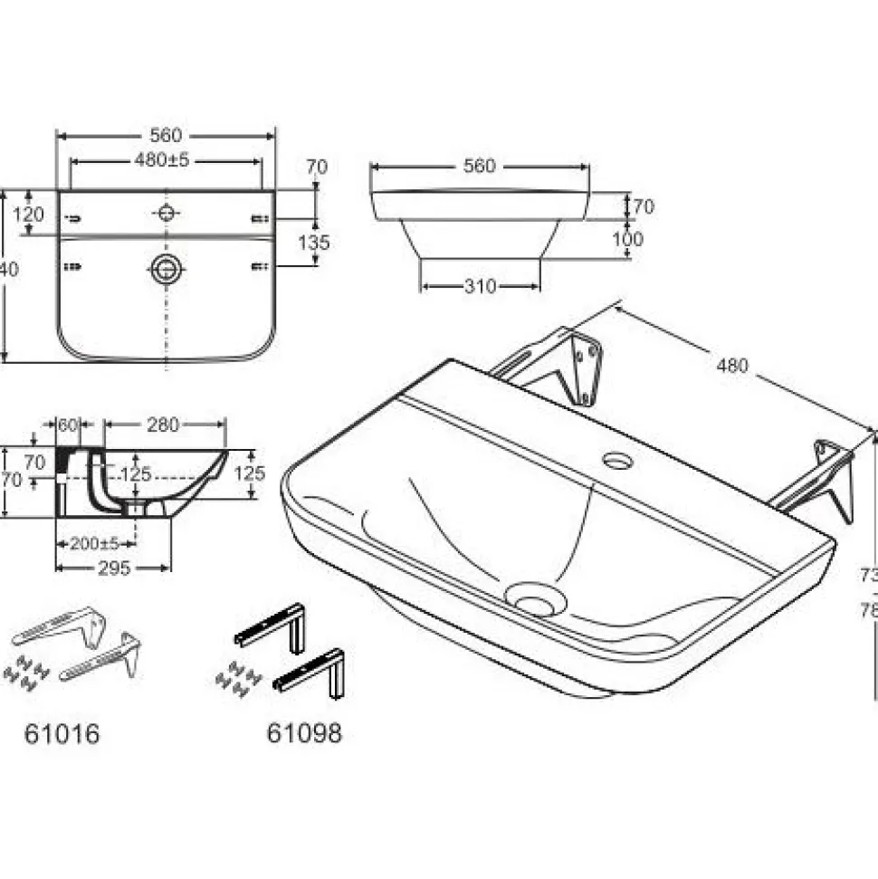 Pesuallas IDO Seven D 11113 560x440x170 mm valkoinen