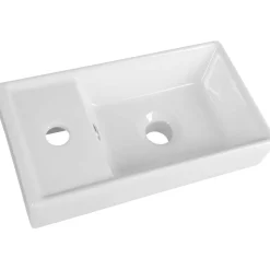 Pesuallas Interia DD4022 400 x 220 mm keraaminen valkoinen vasen