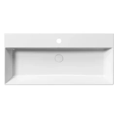Pesuallas Interia Kube X 100x47cm, tasainen pohja, ExtraGlaze-pinnoite, valkoinen