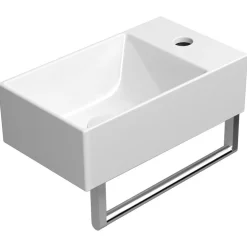 Pesuallas Interia Kube X 400x230 mm, hanareiällä, oikea/vasen, valkoinen