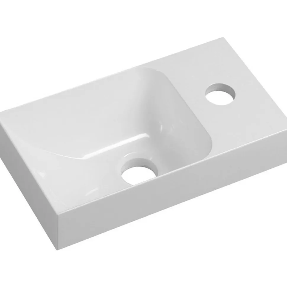 Pesuallas Interia Piccolino 30,8x10x17 cm, oikea, valkoinen