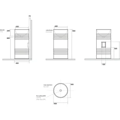 Pesuallas Kerasan Design Barrel 450x450mm mattamusta
