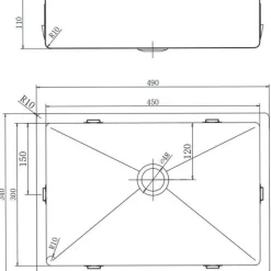 Pesuallas Lavabo Low PVD, 450x340mm, pop-up-pohjaventtiilillä, eri värejä