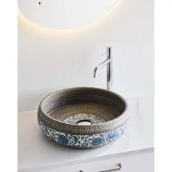 Pesuallas Noro Blossom, ø420 mm, sininen/harmaa