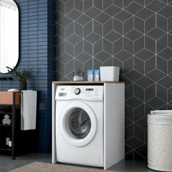 Pesukonekaappi Linento Furniture KD103, pähkinäpuu/valkoinen