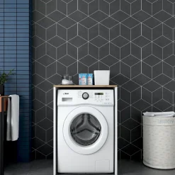 Pesukonekaappi Linento Furniture KD103, pähkinäpuu/valkoinen