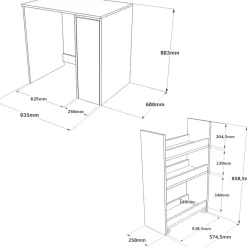 Pesukonepöytä Linento Furniture SA1 60 cm valkoinen