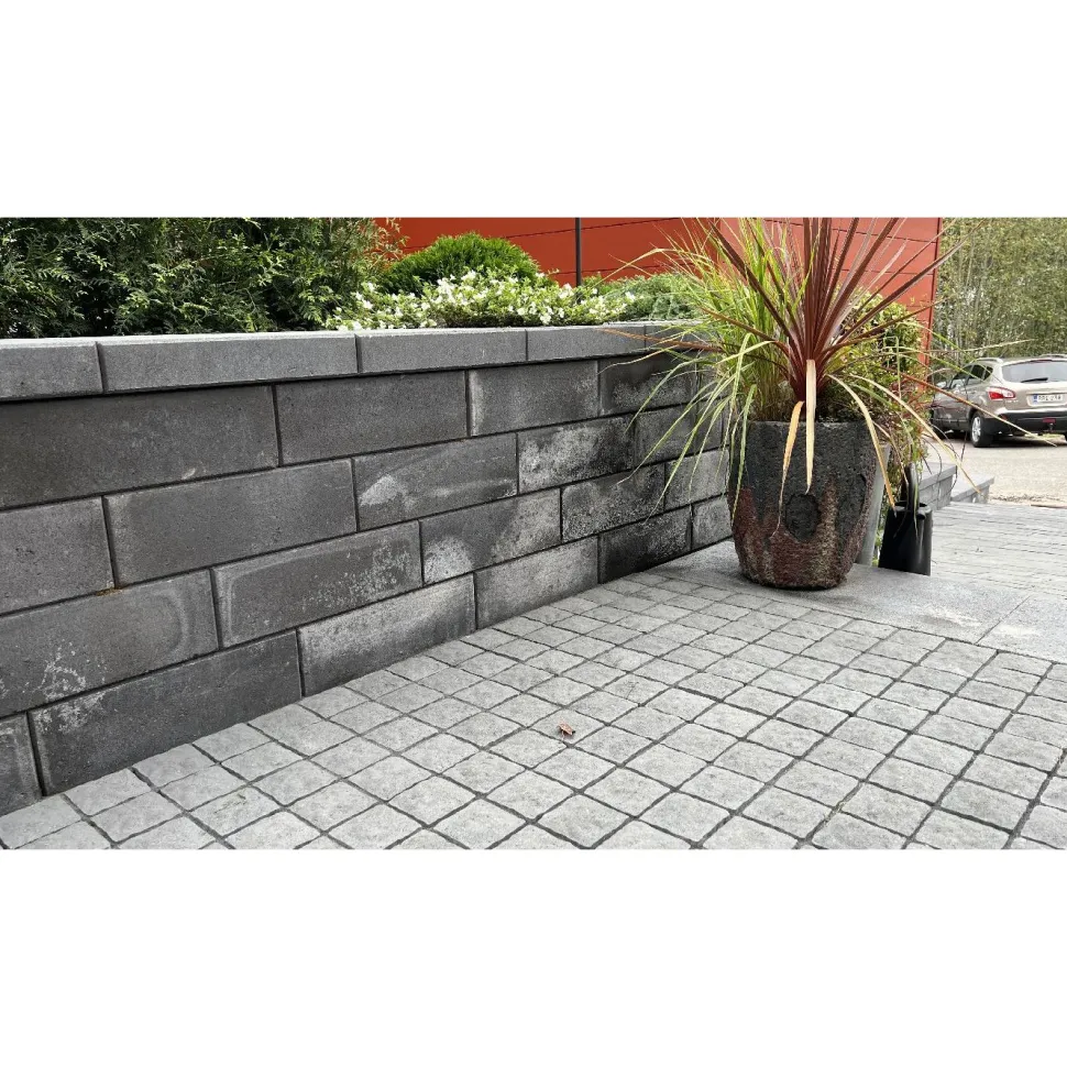 Pihakivi Rudus Artik-noppa, 92x92x80mm, profiloitu, musta