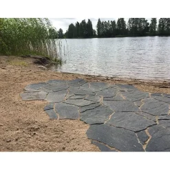 Pihakivi Rudus Luotokivi 336x246x80 mm profiloitu hiili