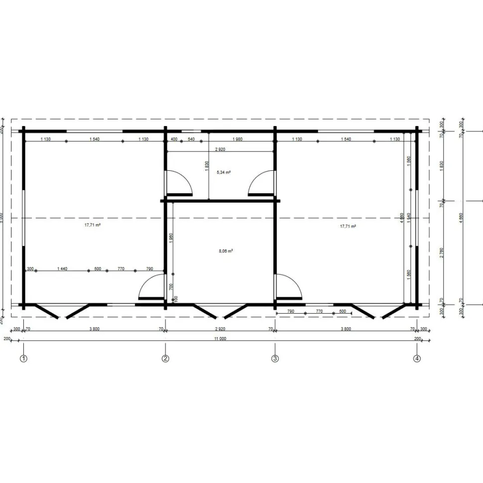 Pihamökki Tene Pisa, 70mm, 51.8m²
