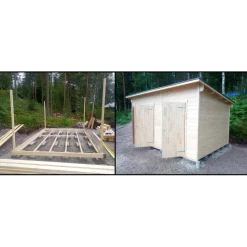 Piharakennuksen asennus 18-21,9 m2 kokoisille rakennuksille