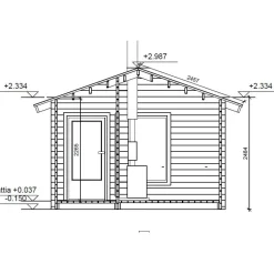 Pihasauna LP Garden Pallas, 11m², harjakattoinen