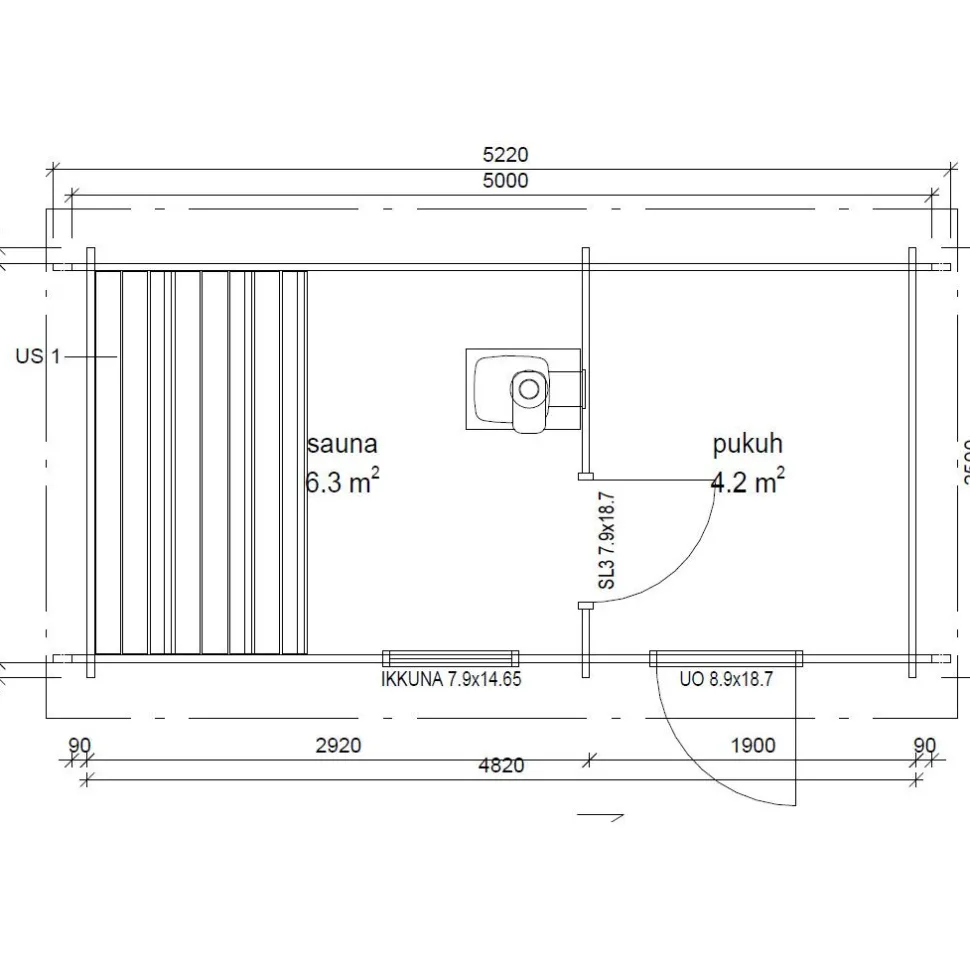 Pihasauna LP Garden Ylläs, 11.2m², pulpettikattoinen