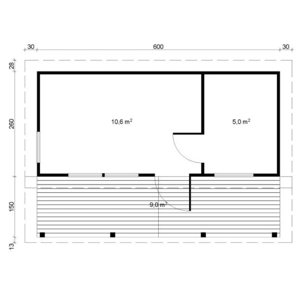 Pihasauna Tene Moderni 26, 16m²