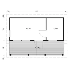 Pihasauna Tene Moderni 19, 13m²