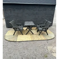 Pihaterassi, pyöreät kulmat, painekyllästetty mänty, vihreä, II-laatu, eri kokoja