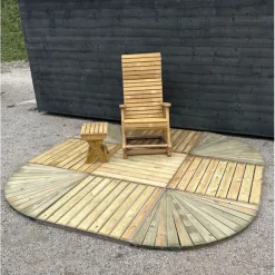 Pihaterassi, pyöreät kulmat, painekyllästetty mänty, vihreä, II-laatu, eri kokoja