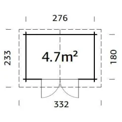 Pihavaja Palmako Valentine 4,7 m²