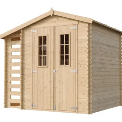 Pihavaja polttopuukatoksella Timbela M386C, 4.47m², eri vaihtoehtoja