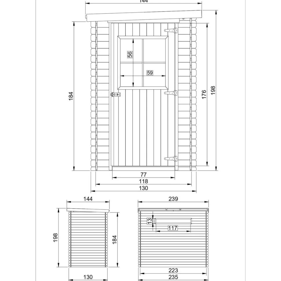 Pihavaja Timbela M306, 2.63m², eri vaihtoehtoja