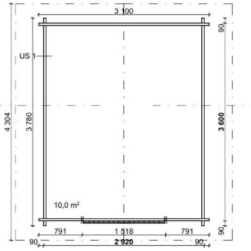 Pihavarasto/lato LP Garden S-M, 10.5m², suoraseinäinen