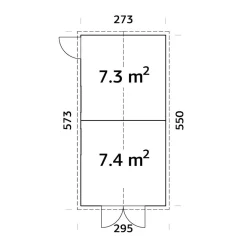 Pihavarasto Palmako Dan, 14,7m² EL16-2755