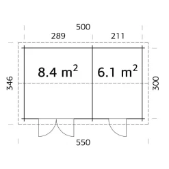 Pihavarasto Palmako Jari 14,5 m²