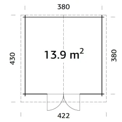 Pihavarasto Palmako Lotta, 13,9m² FR34-4040-4