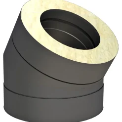 Piipun/hormin mutka Jeremias 30° Ø150 mm musta