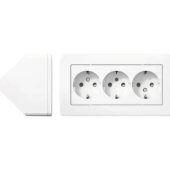 Pistorasia Schneider Electric Exxact 3-osainen pinta-asennus kulmaan valkoinen