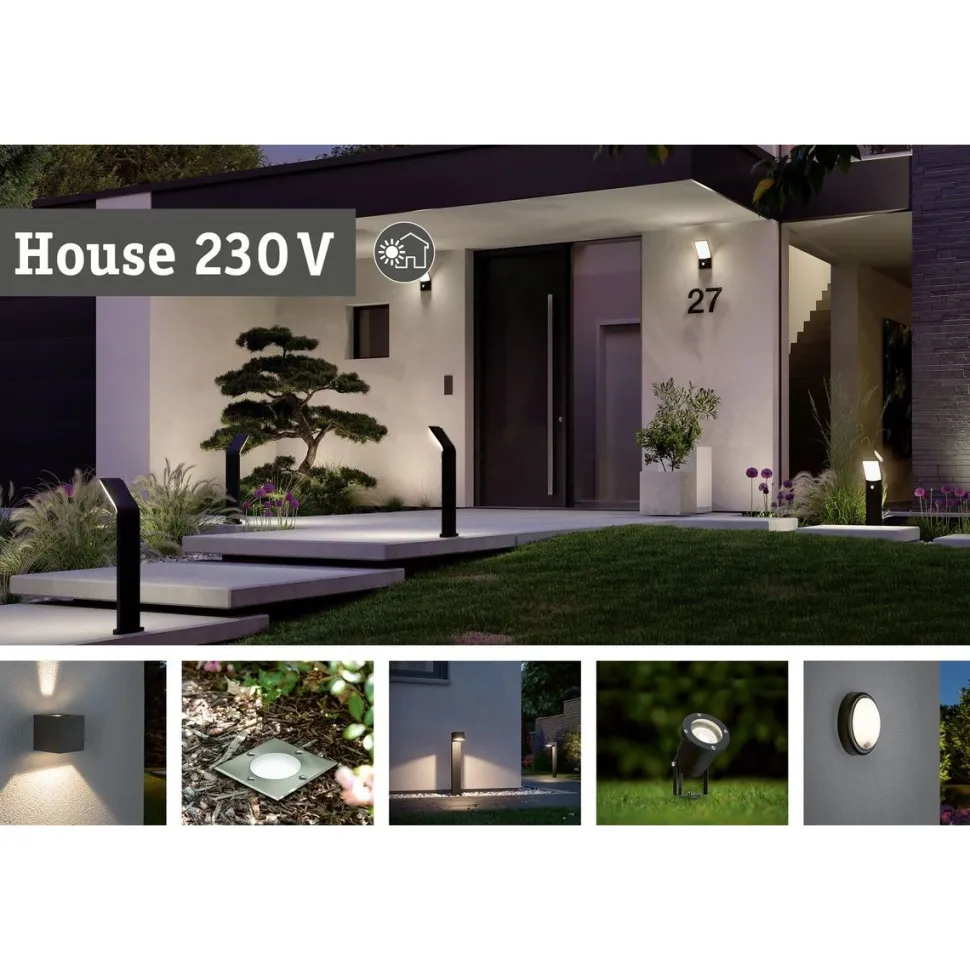 Pistorasiatolppa Paulmann Rio 2 pistorasiaa 70x70x230mm IP44 antrasiitti