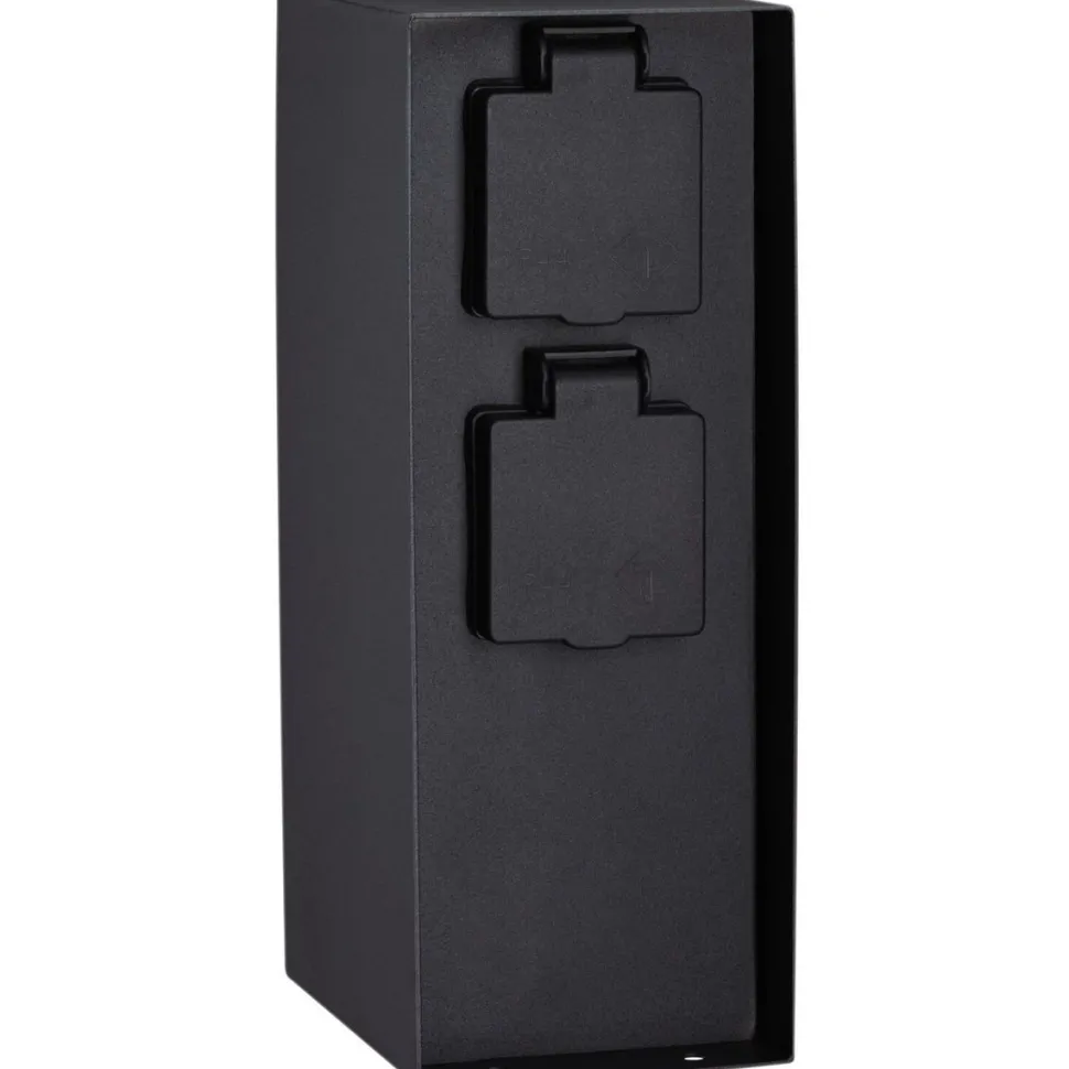 Pistorasiatolppa Paulmann Rio 2 pistorasiaa 70x70x230mm IP44 antrasiitti