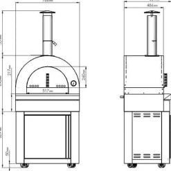 Pizzauuni Myoutdoorkitchen Classic Line Stainless Naples, puulämmitteinen, rst