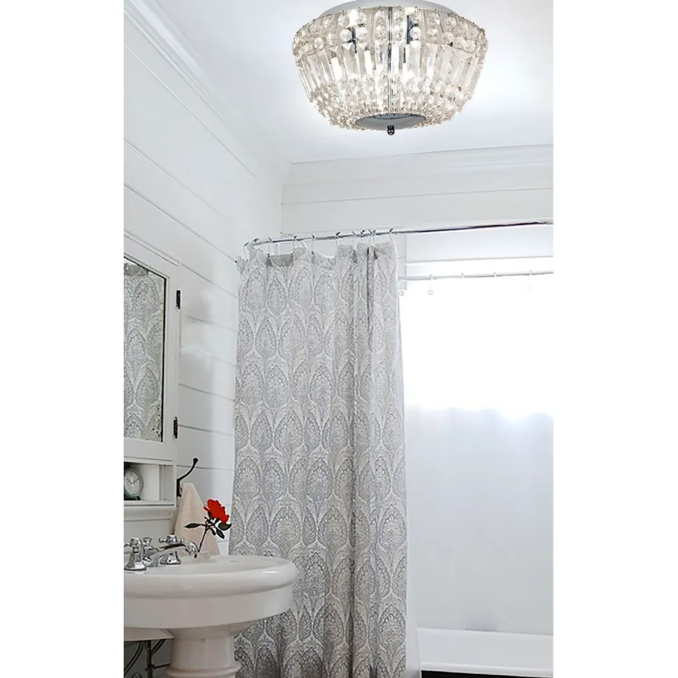 Plafondi Giovanna IP44 Ø 380x210 mm kromi/lasi