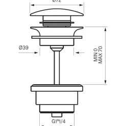Pohjaventtiili Tapwell 68400, sulkeutumaton, eri värejä
