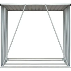 Polttopuukatos 163x83x154cm, galvanoitu teräs, harmaa