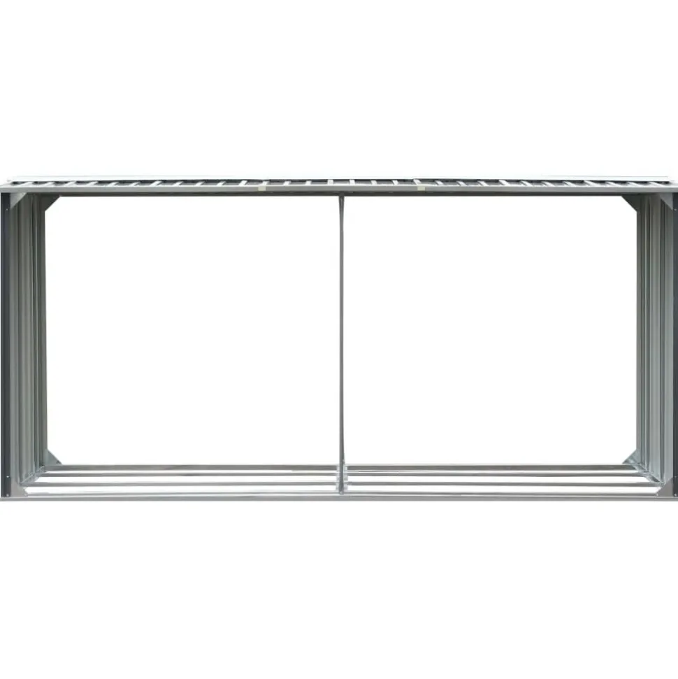 Polttopuukatos 330x92x153cm, galvanoitu teräs, harmaa