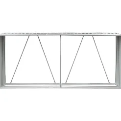 Polttopuukatos 330x84x152cm, galvanoitu teräs, harmaa