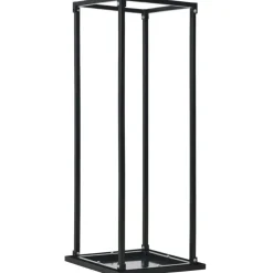 Polttopuuteline alustalla 37x37x113cm, musta, teräs