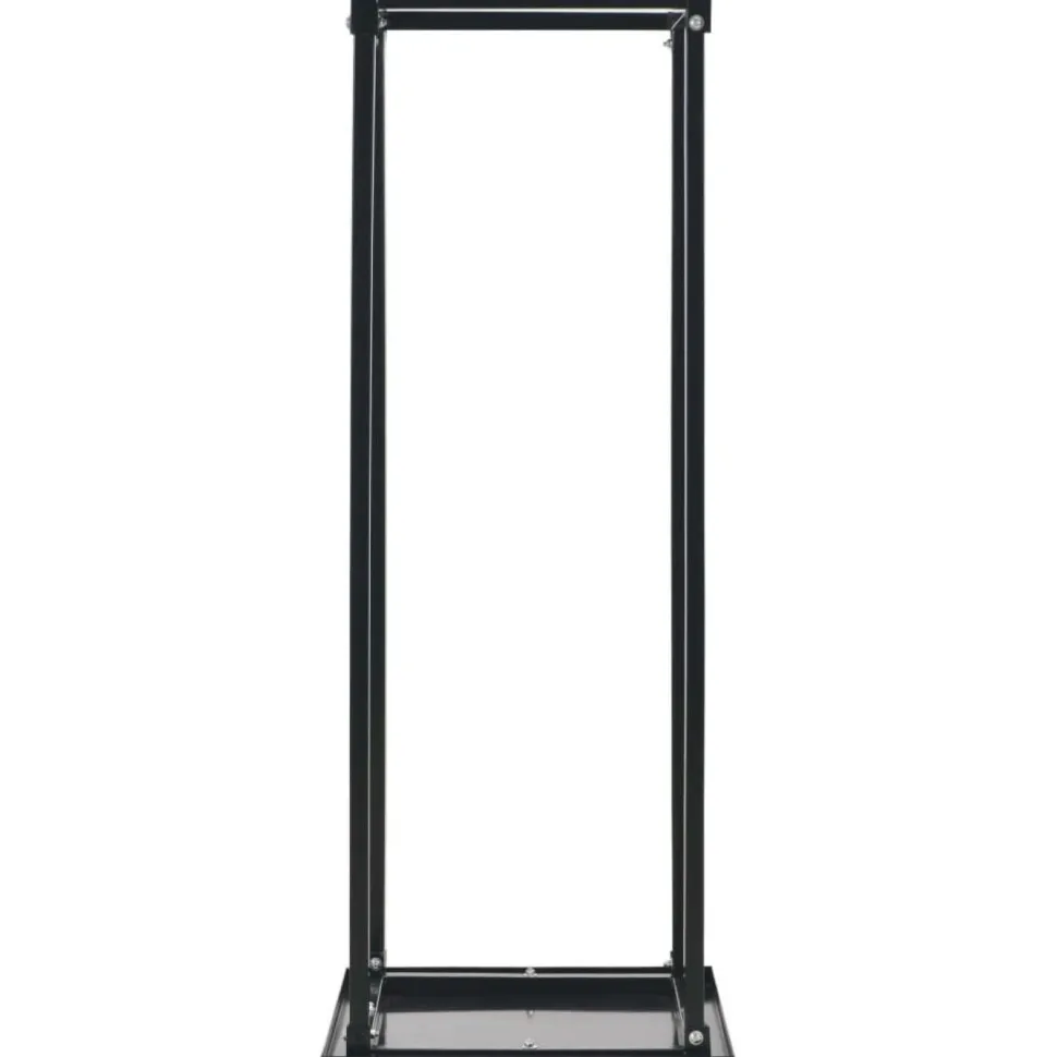 Polttopuuteline alustalla 37x37x113cm, musta, teräs