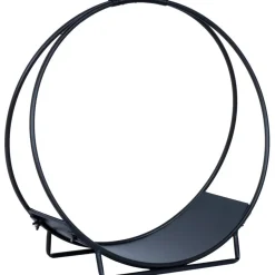 Polttopuuteline Home4You DEIA Wood 50x24xK51 cm, musta