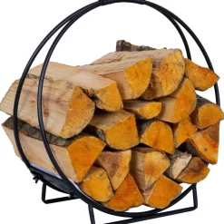 Polttopuuteline Home4You DEIA Wood 50x24xK51 cm, musta