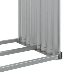 Polttopuuteline hopea 120x45x140 cm galvanoitu teräs