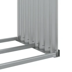 Polttopuuteline hopea 120x45x210 cm galvanoitu teräs
