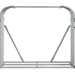 Polttopuuteline vaaleanharmaa 120x45x100 cm galvanoitu teräs