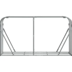 Polttopuuteline vaaleanharmaa 180x45x100 cm galvanoitu teräs