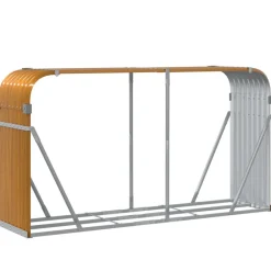 Polttopuuteline vaaleanruskea 180x45x100 cm galvanoitu teräs
