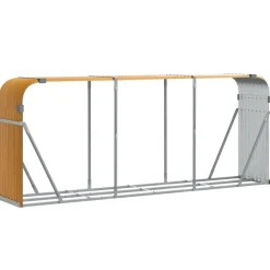 Polttopuuteline vaaleanruskea 120x45x210 cm galvanoitu teräs