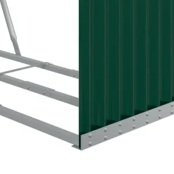 Polttopuuteline vihreä 120x45x210 cm galvanoitu teräs