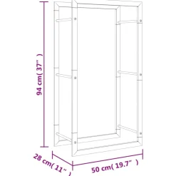 Polttopuuteline 50x28x94 cm ruostumaton teräs